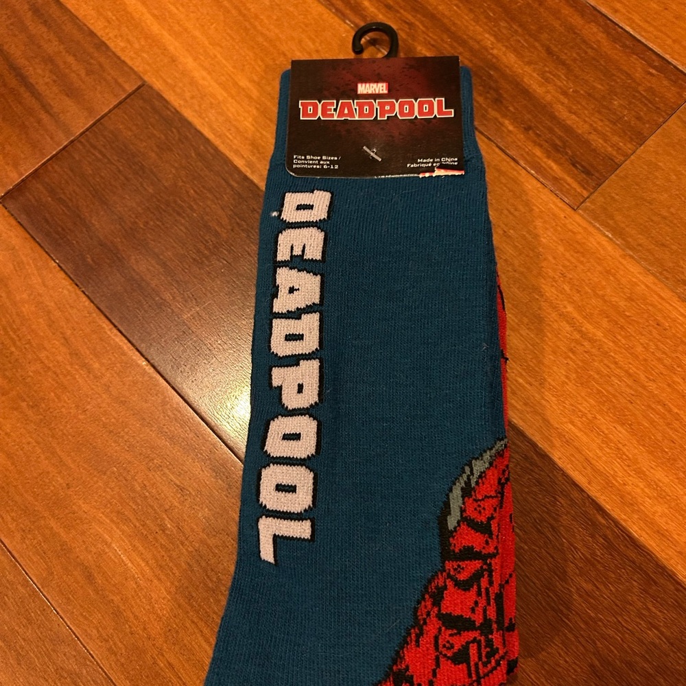 Marvel Deadpool Blue and Red Socks